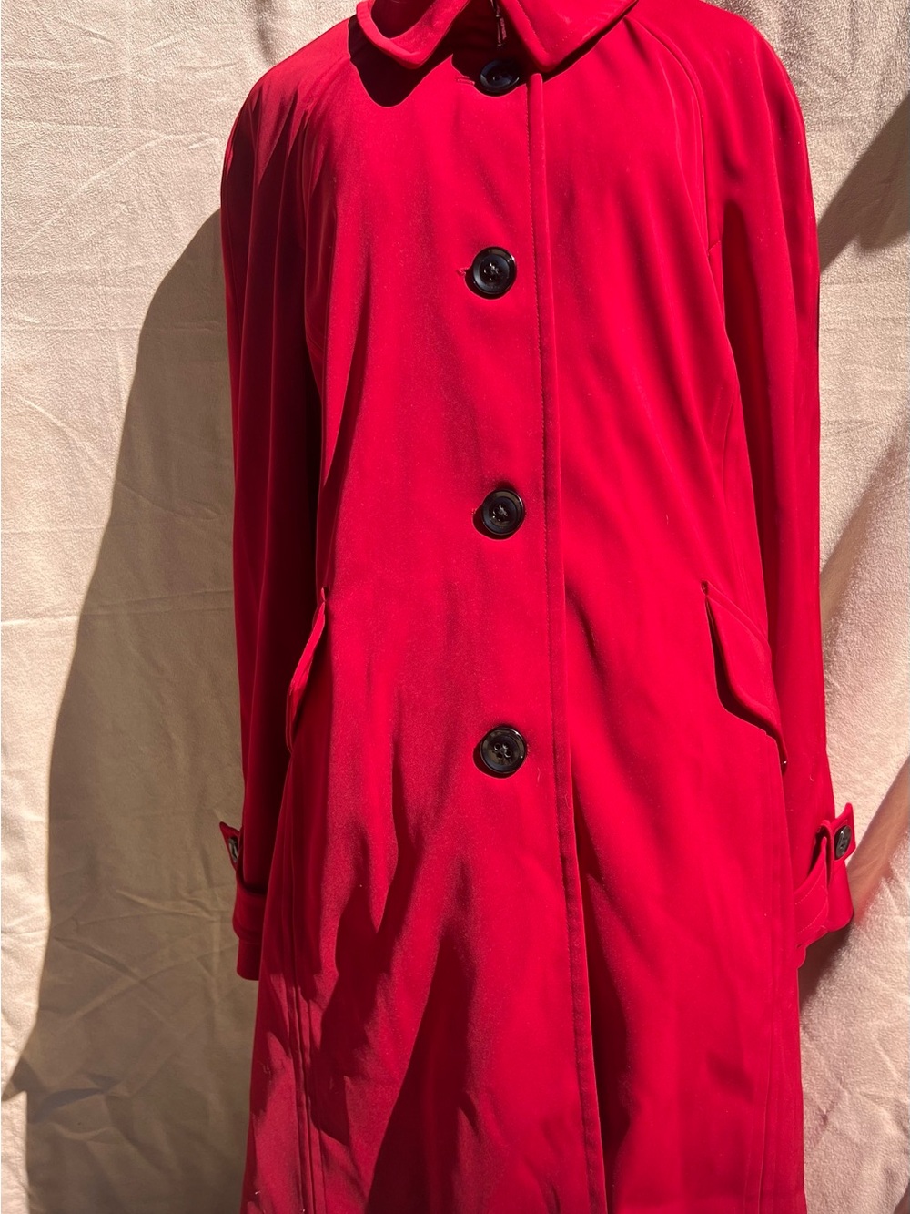 London Fog Red Trench Coat with Button Front size 3X